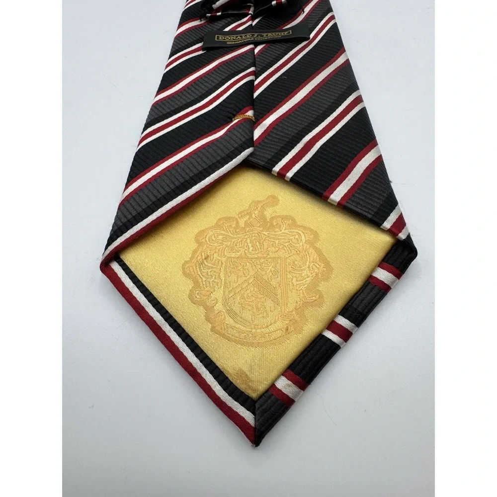 Donald Trump Signature Tie Men Silk Striped Black White Red Power Standard